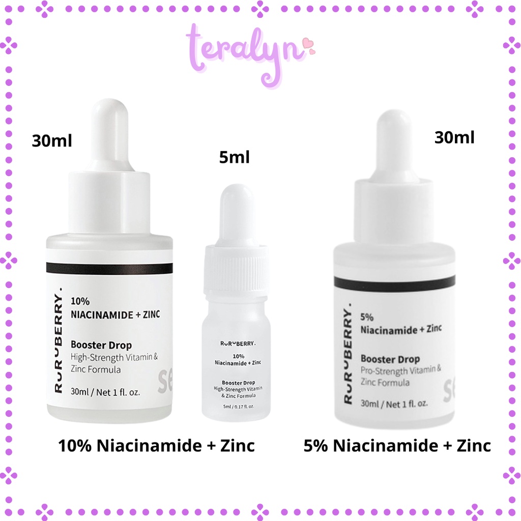 [Ready stock] Ruruberry 10% Niacinamide + Zinc | 5% Niacinamide + Zinc 5ml | 30ml