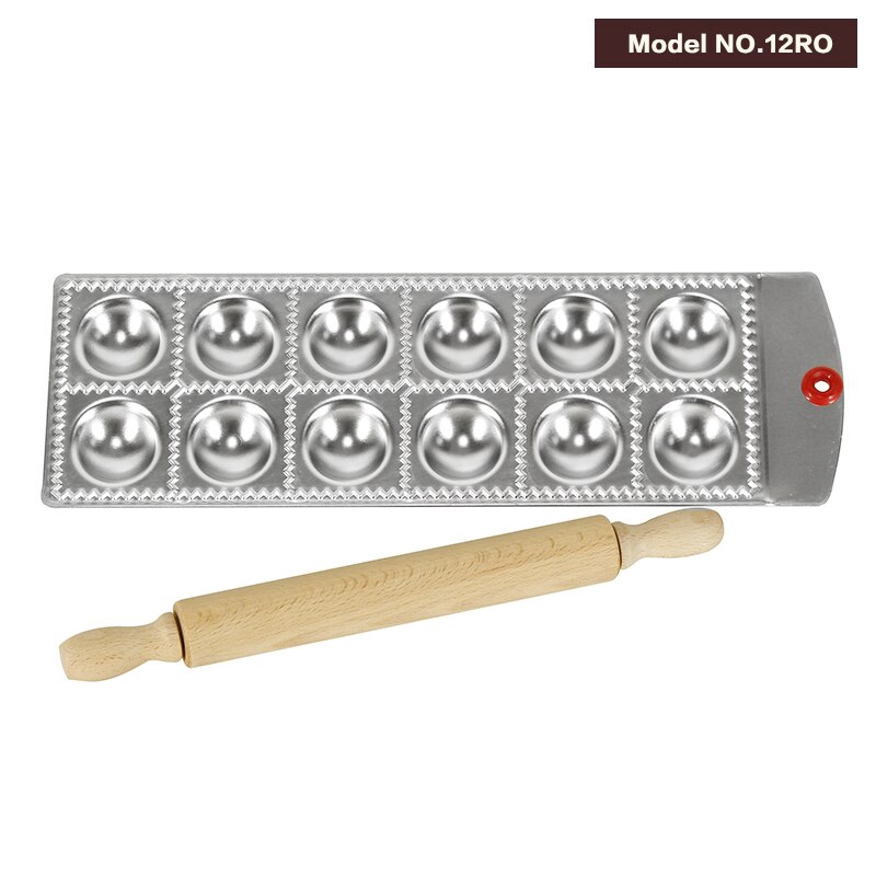 Ravioli Molding Tray Plate Set With a Wooden Rolling Pin Aluminum Alloy Pasta Cutter Ravioli Maker Dumpling Making Mold Plate