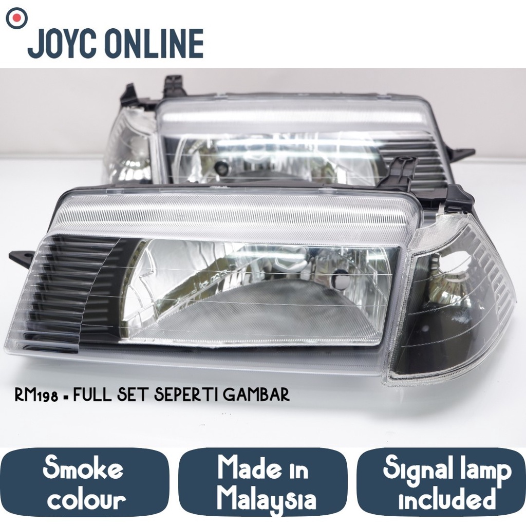 READY STOCK Proton Saga Iswara '92 - '03 Acc Head Lamp + Angle Lamp ( BLACK ) 1 set 4 pcs RM198