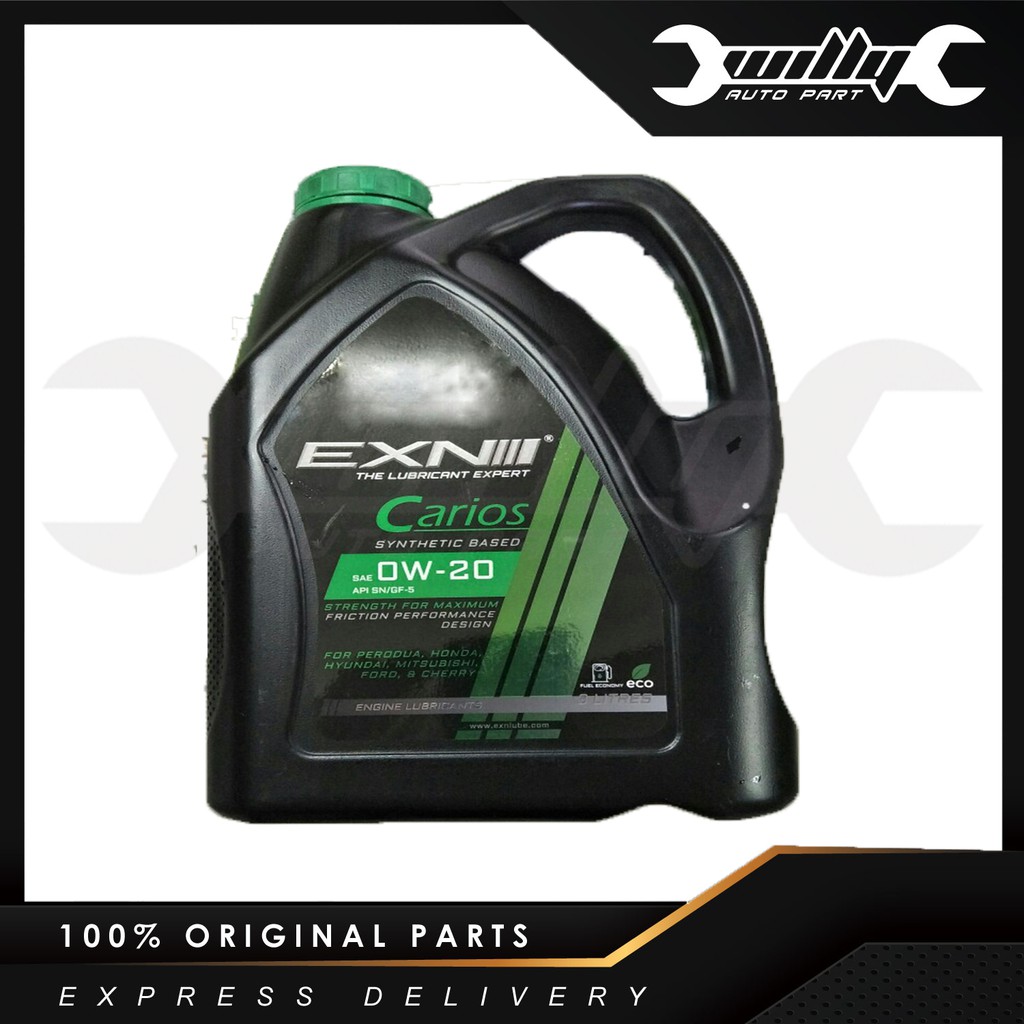 EXN  CARIOS SAE 0W20 SEMI SYNTHETIC 3L  API SN/GF5 Minyak Hitam