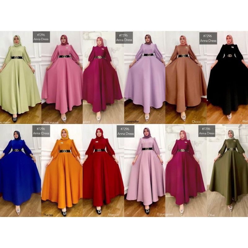 Anna dress warna baru quality ready stok