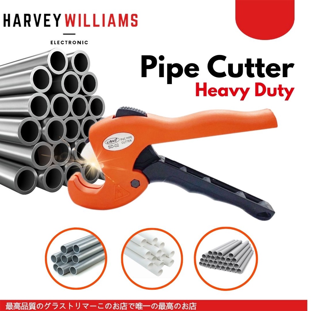 HEAVY DUTY SK5 Steel 26mm Sized Opening Vinyl PVC Pipe Cutter Gunting