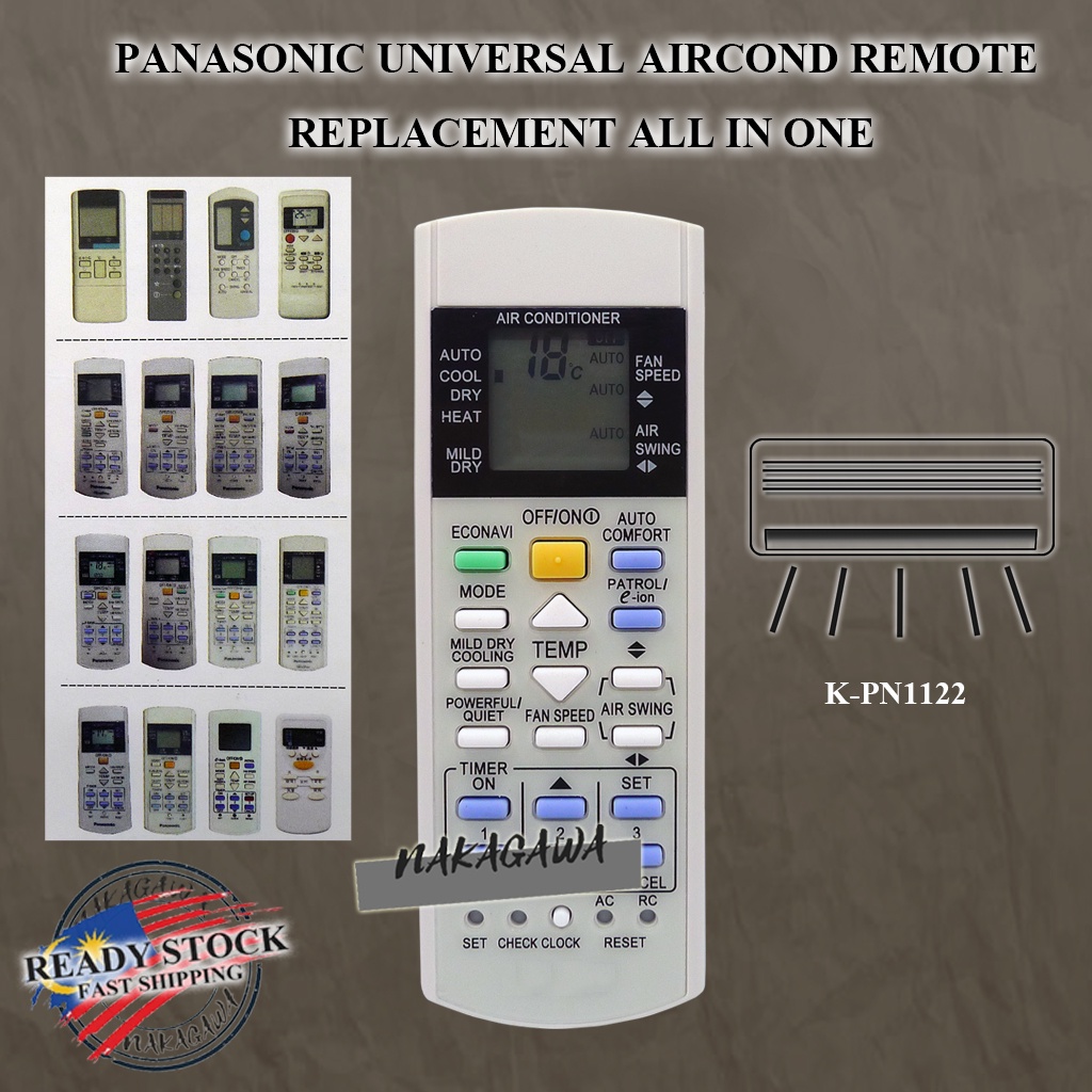 PANASONIC AIR COND REMOTE CONTROL REPLACEMENT PN1128 / PN1122 HUAYU