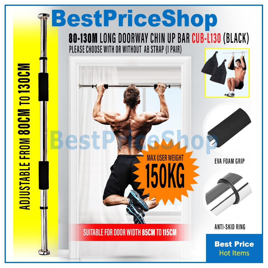 BPS Gym Grade 80-130cm Pull Up Chin Up Door Gym Bar-Doorway Arm Workout Forearm Wrist Strenth Muscle CUB-L130 | Shopee Malaysia