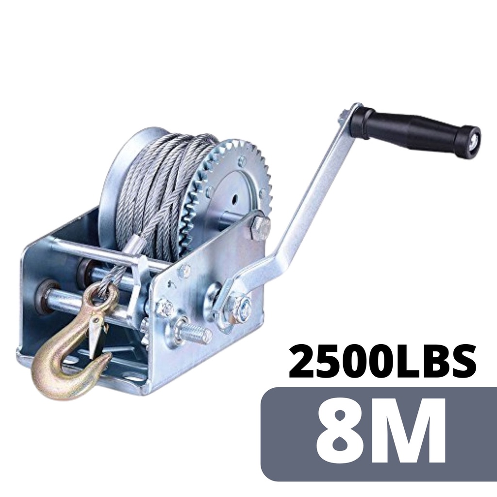 2500lbs Manual Hand Winch Cable compatible with Boat Trailer Caravan Marine 8M / 10M Cable Wire ( KC-2500 )