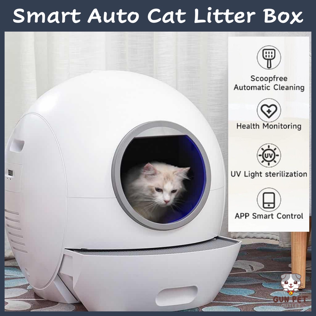 GUN PET ELS PET Smart Auto Cat Litter Box Wifi APP Toilet Automatic UV Sterilization Tandas Kucing Automatik 智能自动猫砂盆