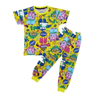 Pyjamas Kids Big Dewasa VIRAL Cartoon ROBOCAR POLI Baju  