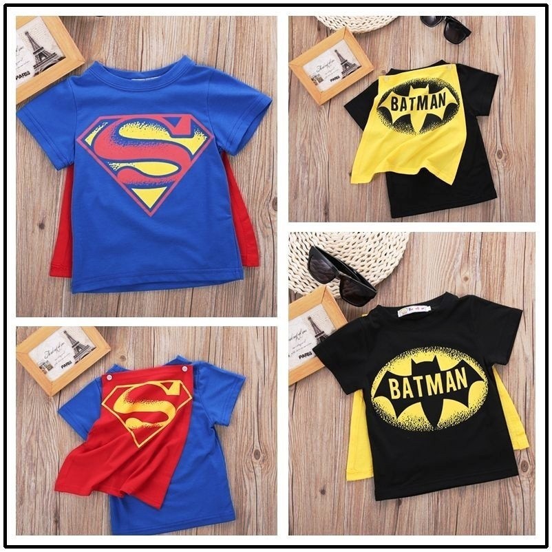  Baju  Kanak kanak  Superman dan Batman Superheroes T shirt 