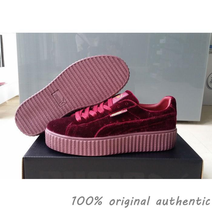 fenty creepers maroon