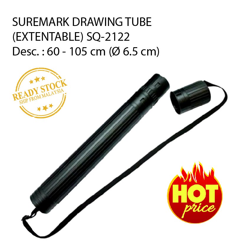Plan Holder DRAWING TUBE EXTENDABLE 60105CM SQ2122 (BLACK) Shopee