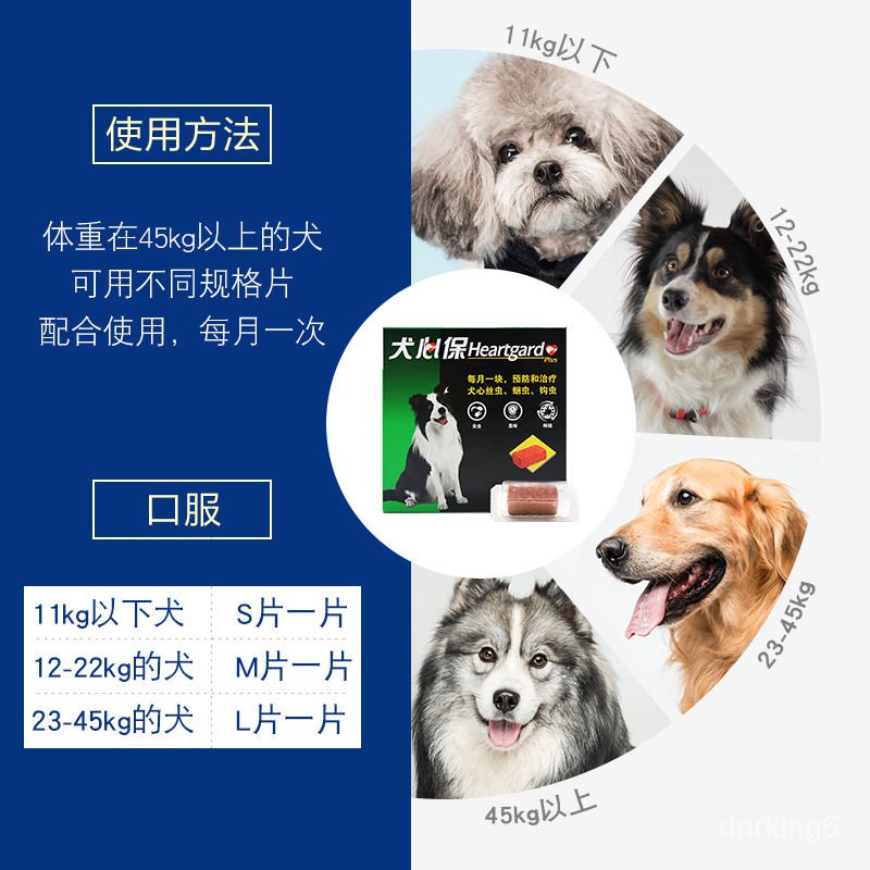 驅蟲藥犬心保小中大型犬成幼犬打虫药宠物狗狗体内驱虫药心丝虫蛔虫钩虫4fha Shopee Malaysia