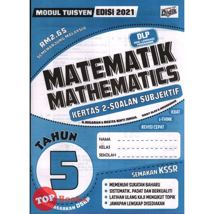 Modul Tuisyen Matematik Kertas 2 Soalan Subjektif Tahun 5 KSSR