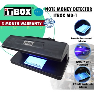 Bank Money UV Detector iTBOX MD-1 | Fake Note Detector Note Detector | Mesin UV Wang Palsu | Counterfeit Money Detector