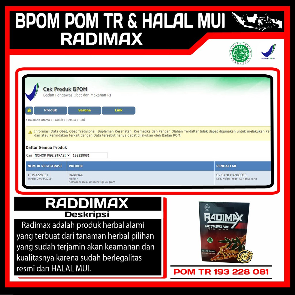 Radimax Stamina Coffee Men 100 Original Original Halal Bpom Shopee Malaysia