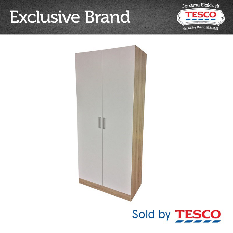 Tesco 2 Door Wardrobe 80 X 44 X 180cm Shopee Malaysia