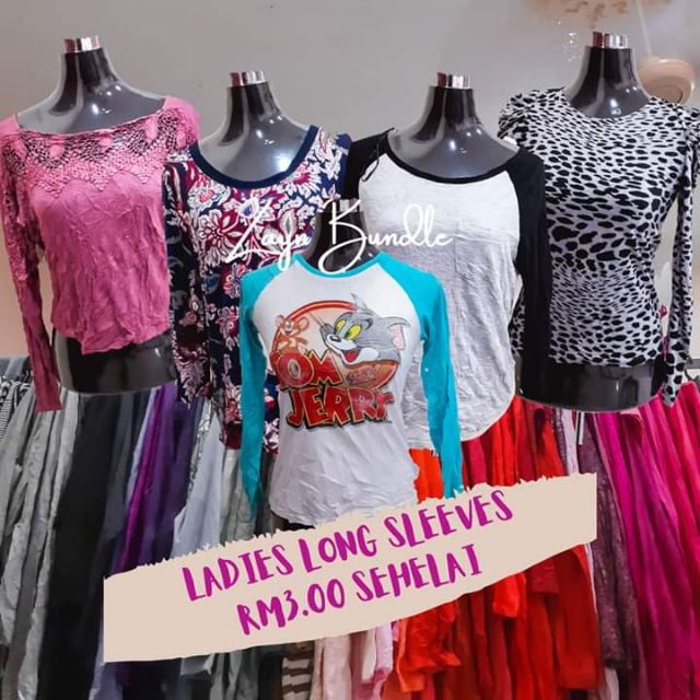 SEHELAI RM3 BAJU  TSHIRT LENGAN PANJANG  LADIES BUNDLE 