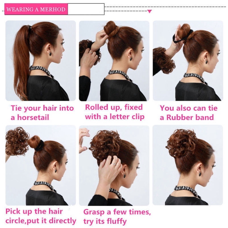 Hot Natural Curly Messy Bun Hair Piece Scrunchie Extra Thick Wig
