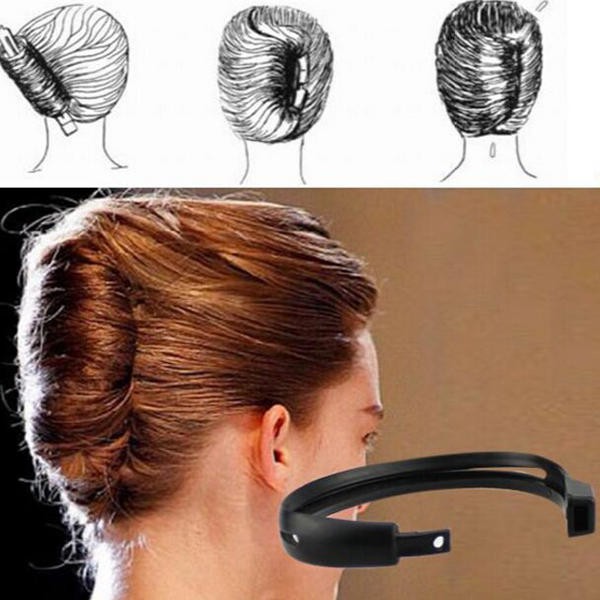 Women Diy Hair Styling Updo Donut Bun Clip Tool Formal French