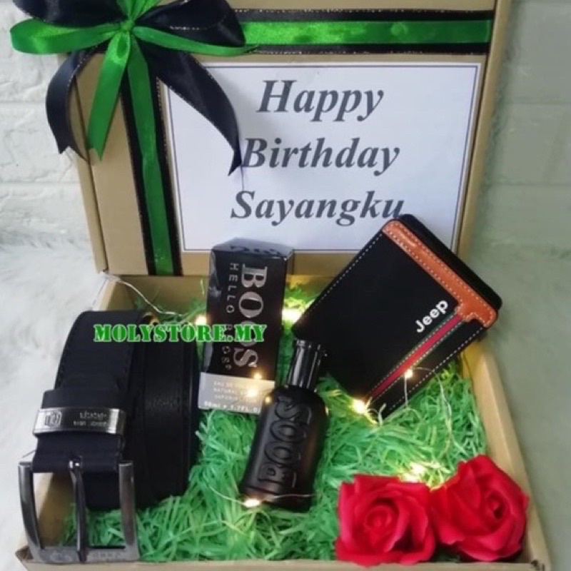 Buy Gift Set Hadiah Untuk Lelaki Hantaran Lelaki Hadiah Suami Men Wallet Men Belt Beg Duit Lelaki Seetracker Malaysia