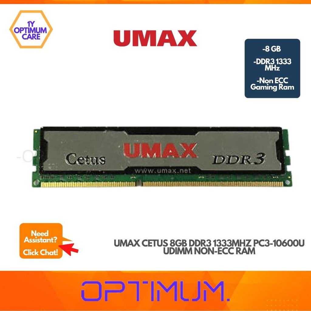 Free Shipping Umax Cetus 8gb Ddr3 1333mhz Pc3 u Udimm Non Ecc Memory Desktop Ram Shopee Malaysia