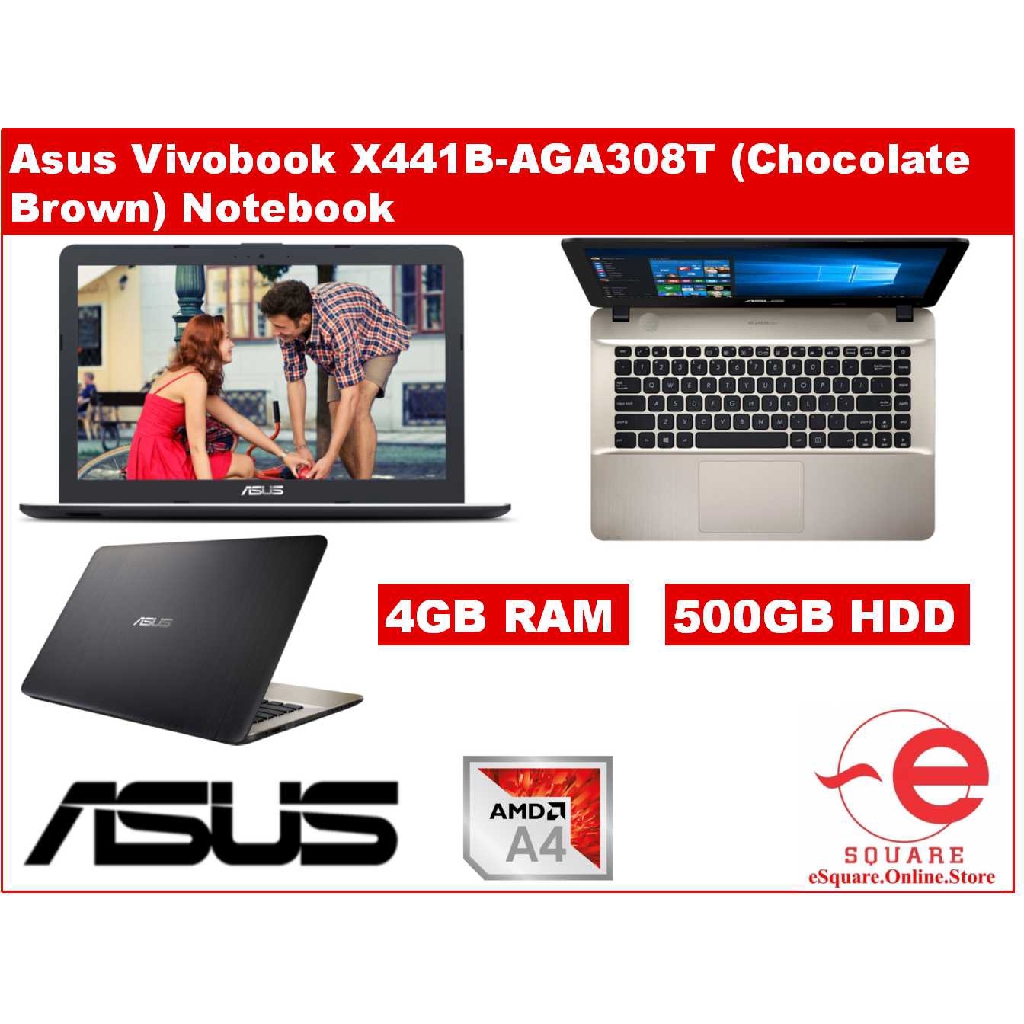 Asus Vivobook X441b Aga308t Chocolate Brown Notebook Shopee Malaysia