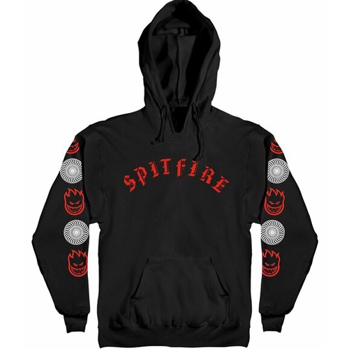 Spitfire Old E Combo Sleeve Hoodie ( Red/Black/White ) Shopee Malaysia