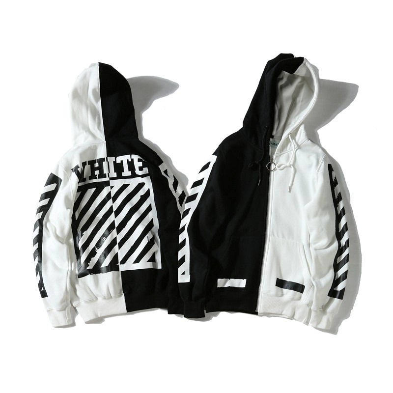 black and white off white hoodie