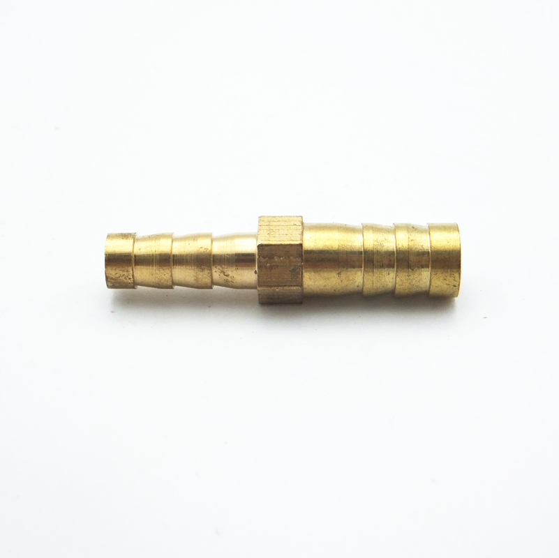Rmage Myouzhen-Brass Pipe Fitting Hose Barb Straight 2 Way Brass Barbed Pipe Fitting,4mm 5mm 6mm 8mm 10mm 12mm 14mm 16mm 19mm 25mm Color : 8mm OD Length 39mm Strong wear Resistant