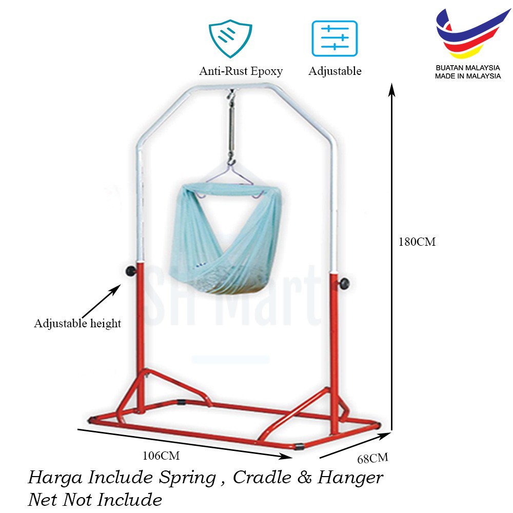 Baby Spring Cot Stand/ Buaian Bayi/ Baby Cradle Swing/ Buai Baby