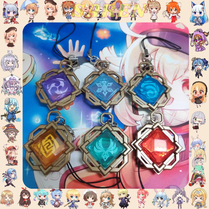 Set Complet Genshin Impact Œil De Dieu Capsule Sangle - Mondo Séries 6 Pièces Gacha