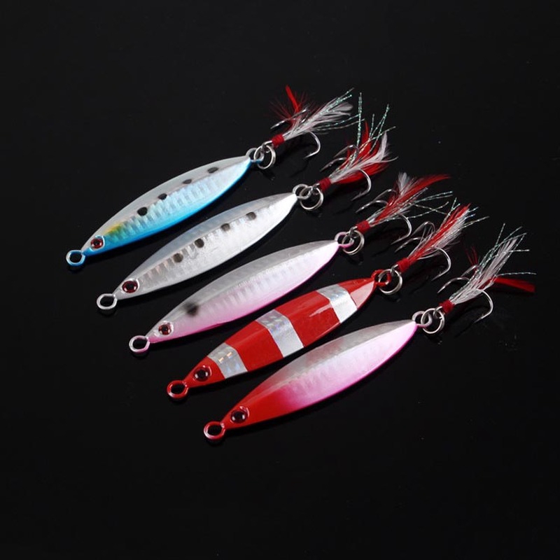 5PCS /SET Vertical Jigs 30G 40G 60G Luminous Slow Jigging Pitching ...