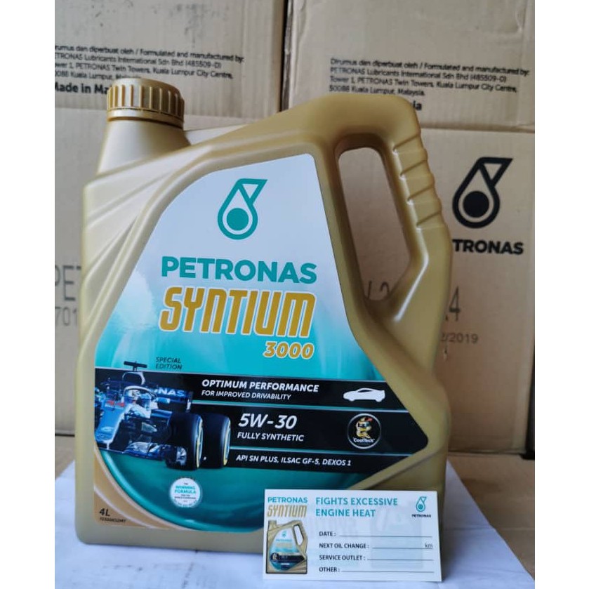 ORIGINAL PETRONAS SYNTIUM 3000 FULLY SYNTHETIC ENGINE OIL 5W30 4ltr