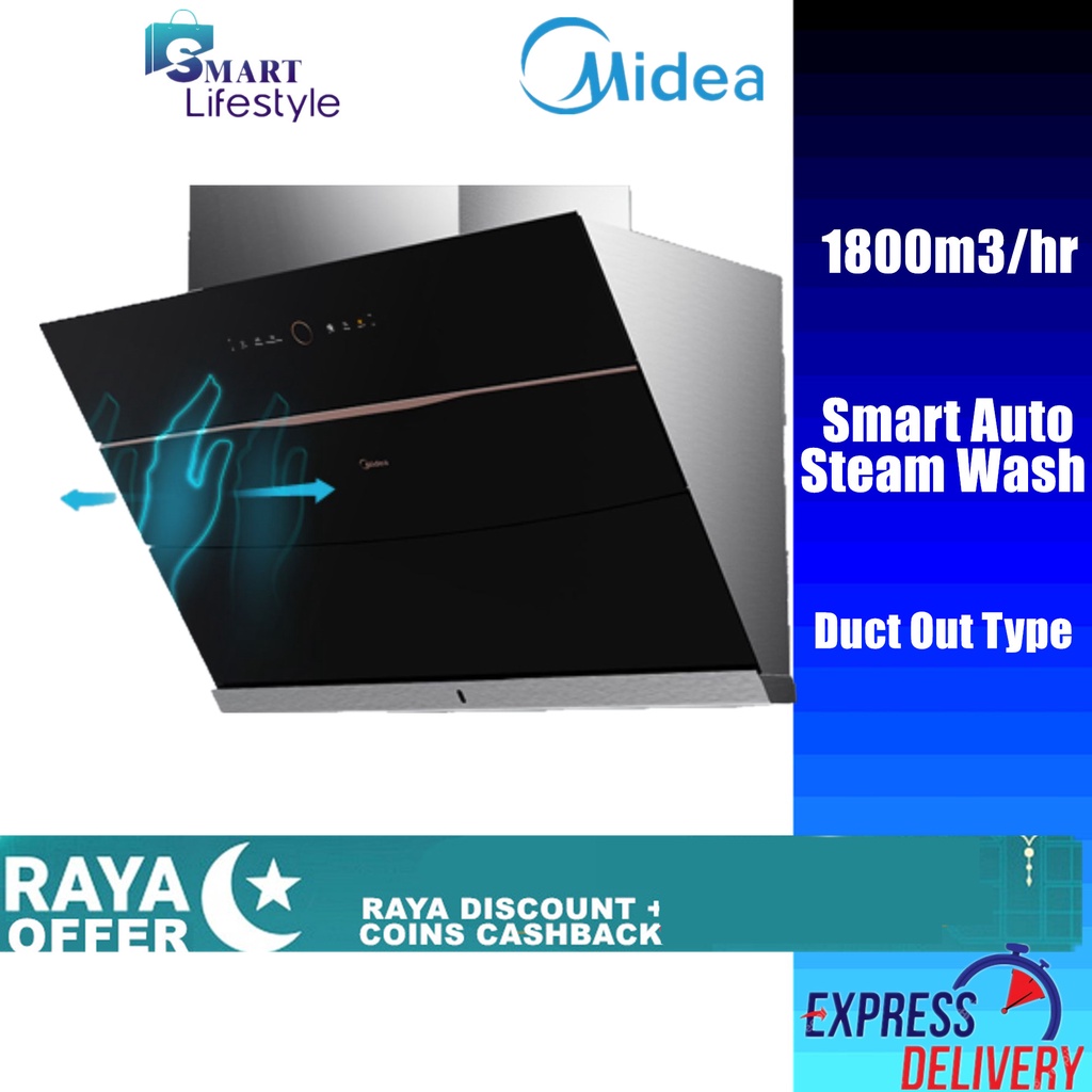 Midea Premium Cooker Hood MCH90B68AT Shopee Malaysia