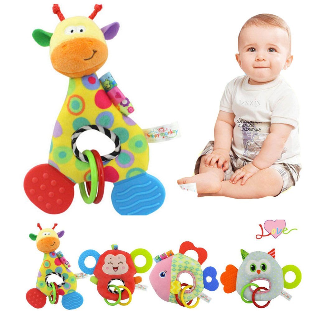 newborn baby playing toys