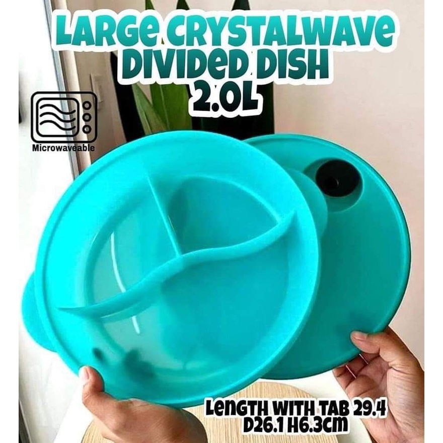 Tupperware Crystalwave Large Divided Dinner Dish