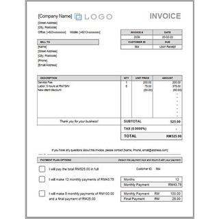 [#02] Microsoft Excel Billing Invoice With Payment Plan Template Sample ...