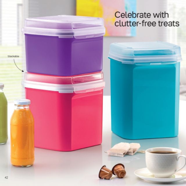 [TUPPERWARE] Ezy Square Rect Keeper 1.2L 4.0L 5.5L 2.6L Container Bekas ...