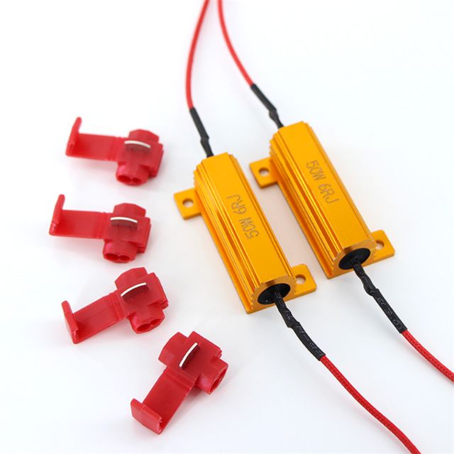 1 Pair H13 9008 50W 6 Ohm LED Lights Load Resistor Adapter Fix Hyper Flashing Blinking Canbus Error Warning Canceller Decoder 