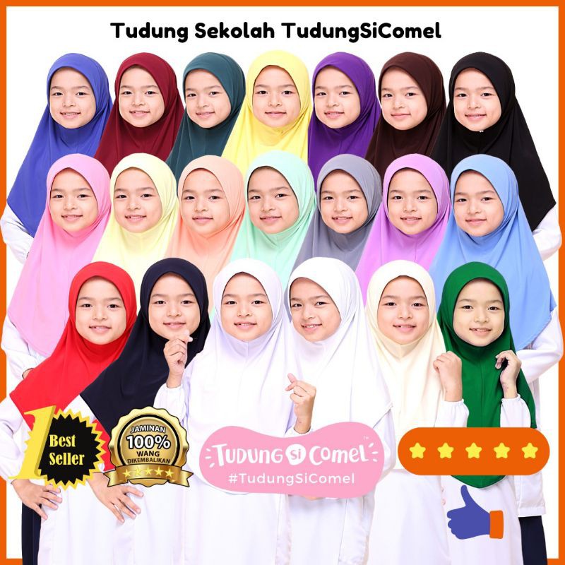 Tudung Sekolah Awning Scuba | 10 Warna | Tudung Si Comel ...