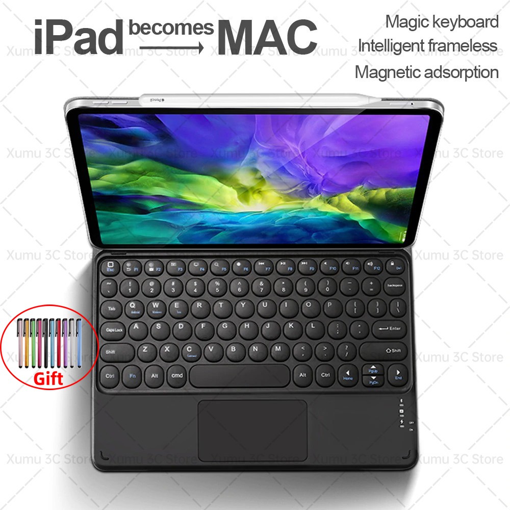 Xumu Magic Wireless Bluetooth Frameless Touchpad Keyboard Case For iPad Pro M1 2021 11