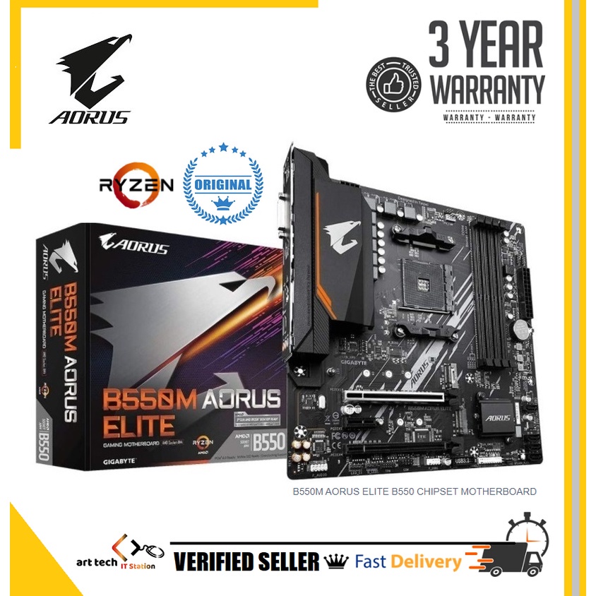 GIGABYTE B550M AORUS ELITE B550 CHIPSET MOTHERBOARD | Shopee Malaysia