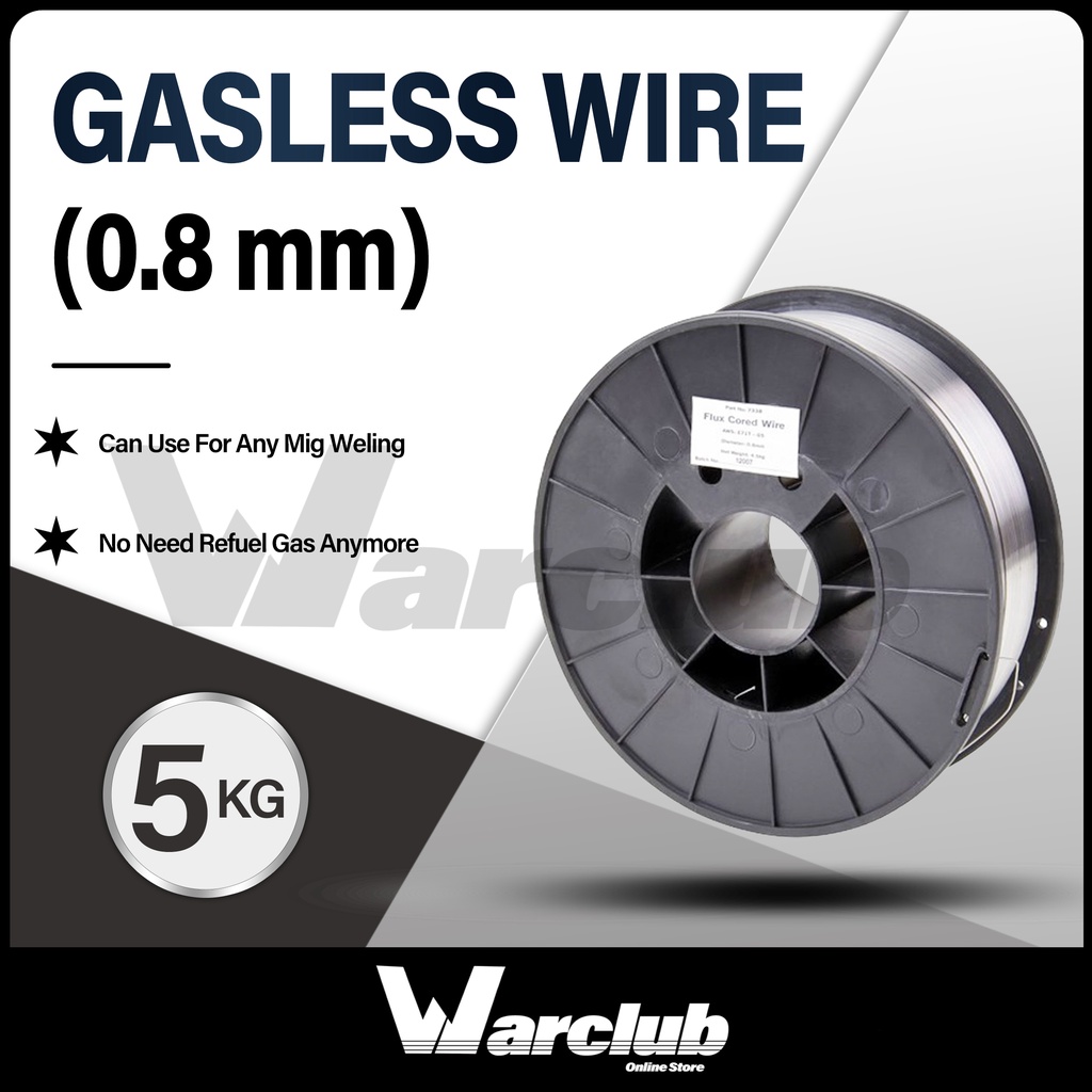 Warclub 5 KG X 0.8mm MIG Gasless Wire - FLUX CORED Mig Gasless Wire ...