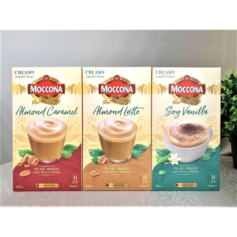 Moccona Plant Based Cafe Style Coffee Almond Latte, Soy Vanilla, Almond