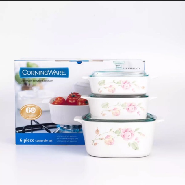 Cny Sales Corningware 6pcs Casserole Country Rose A140 Rs