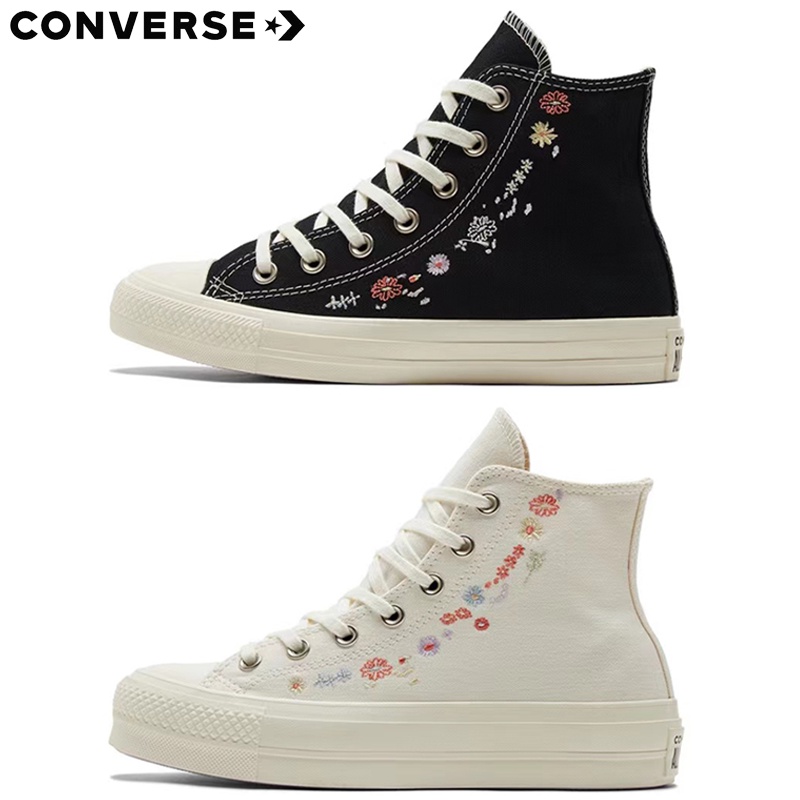 Converse Chuck Taylor Star Lift Floral Embroidery Black White High-Top  Low-Top Platform Espadrilles Women's Sepatu canva | Shopee Malaysia