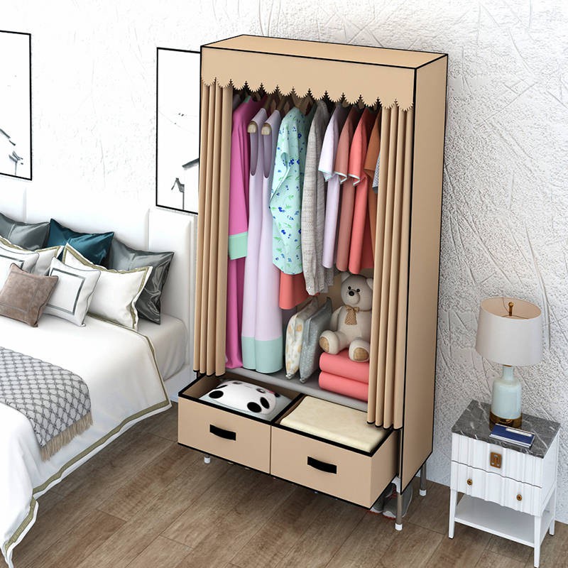 Wardrobe Simple Cloth Wardrobe Tube Single Dormitory Ikea Shopee