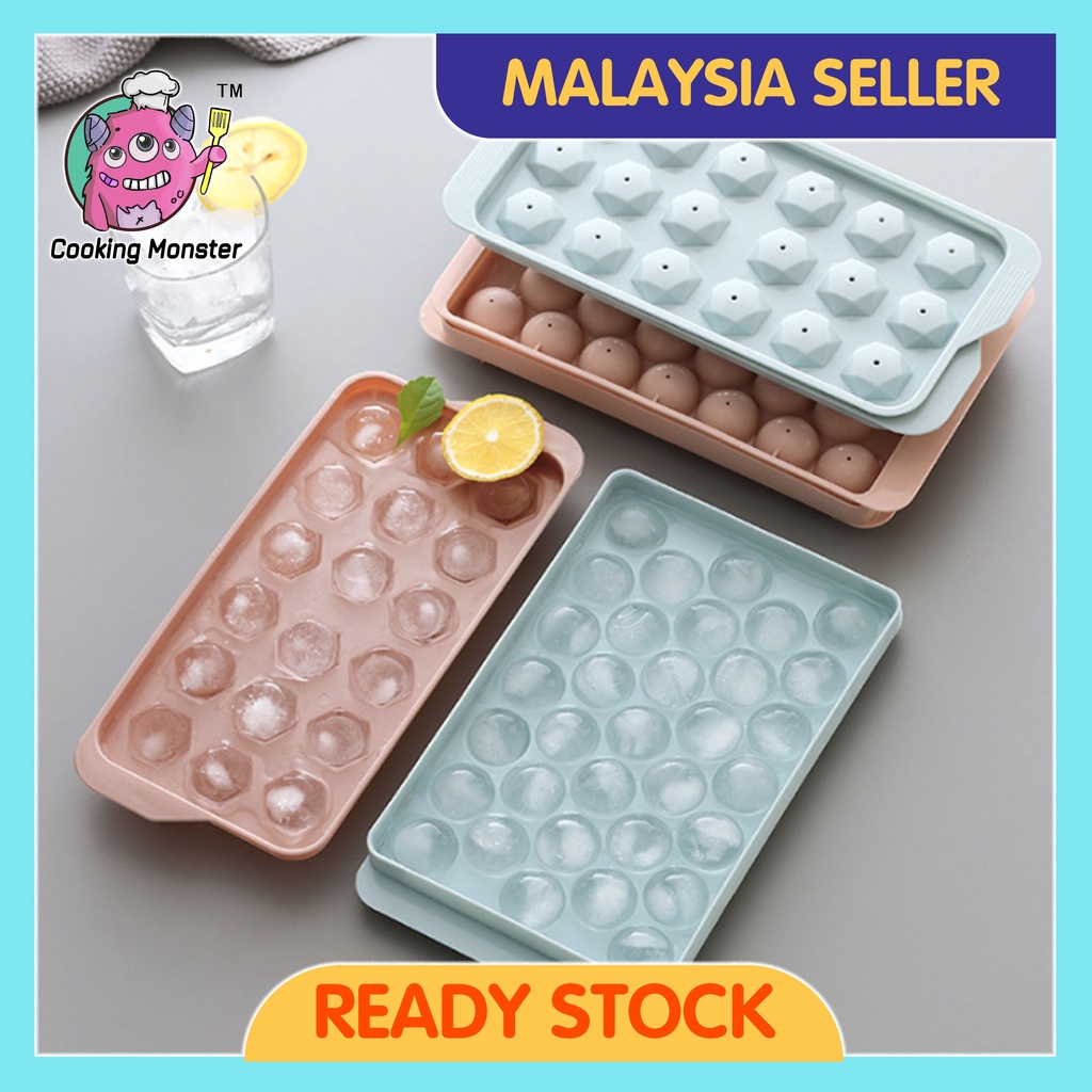 33 Grids Round Ice Cube Tray Ball Jelly Mold Maker Kitchen Party Cooking Use Freezer Acuan Ais Kiub Bulat 球型冰格造冰盒