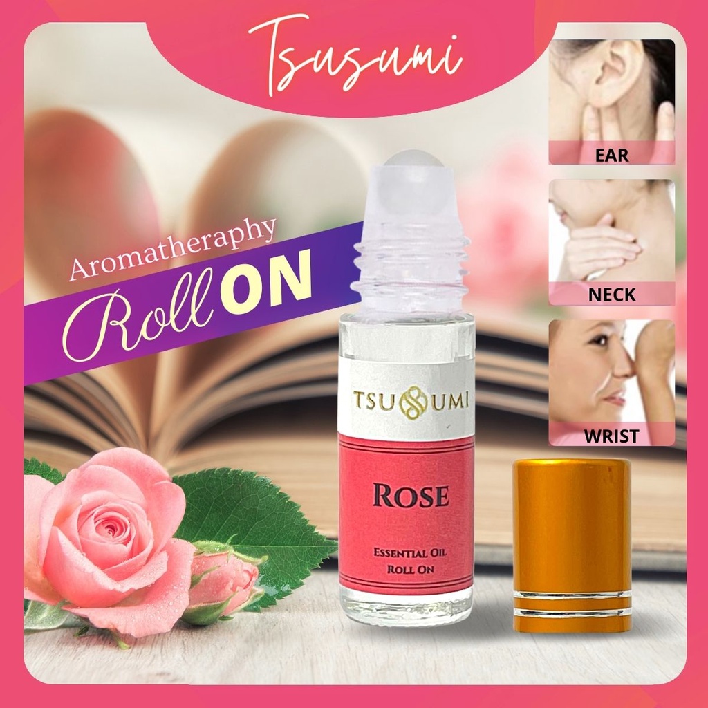Roller ROSE Essential Oil Roll On Temper Wrist Neck Safe for Skin 5ml Aromatherapy Fragrance Badan 香精油 Minyak Wangi