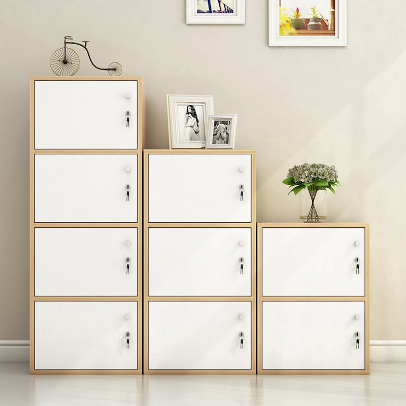 Simple Bookshelf Locker Bookcase With Door With Lock Small Cabinet Free Combination Children S Minimalist Cabinet Balcony Storage Cabinet Shopee Malaysia
