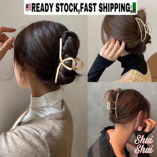 🇲🇾 Elegant Korean Style Big Metal Hair Clip Claw Hair Accessories Fashion Simple Headress Women